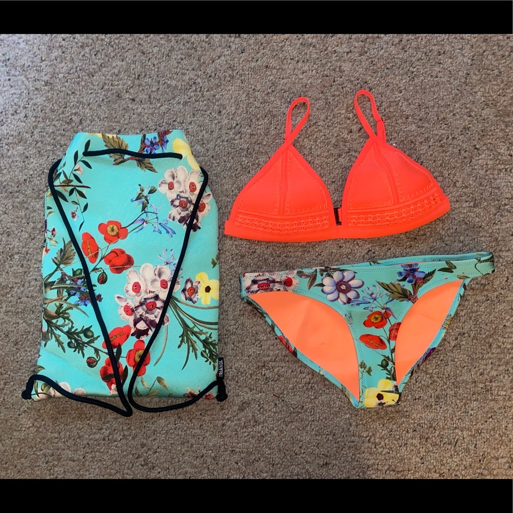 Triangl bikini top, bottom and bag matching set